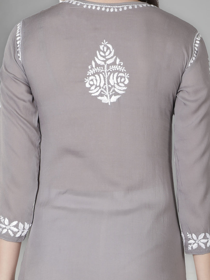 Seva Chikan Hand Embroidered Modal Cotton Lucknowi Chikankari Kurta