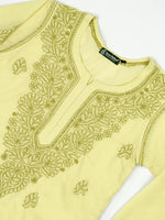 Load image into Gallery viewer, Seva Chikan Hand Embroidered Cotton Lucknowi Chikankari Kurta Set