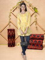 Load image into Gallery viewer, Seva Chikan Hand Embroidered Cotton Lucknowi Chikan Short Top