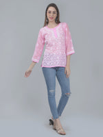 Load image into Gallery viewer, Seva Chikan Hand Embroidered Terivoil Cotton Lucknowi Chikan Top