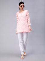 Load image into Gallery viewer, Seva Chikan Hand Embroidered Georgette Lucknowi Chikan Top With Slip