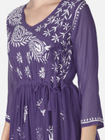 Load image into Gallery viewer, Seva Chikan Hand Embroidered Georgette Lucknowi Chikan Top