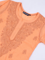 Load image into Gallery viewer, Seva Chikan Hand Embroidered Cotton Lucknowi Chikankari Kurta Set