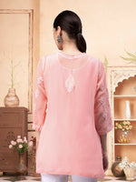 Load image into Gallery viewer, Seva Chikan Hand Embroidered Georgette Lucknowi Chikankari Top With Slip