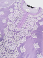 Load image into Gallery viewer, Seva Chikan Hand Embroidered Georgette Lucknowi Chikankari Kurta With Slip
