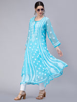 Load image into Gallery viewer, Seva Chikan Hand Embroidered Georgette Lucknowi Chikankari Anarkali Kurta