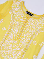 Load image into Gallery viewer, Seva Chikan Hand Embroidered Georgette Lucknowi Chikankari Kurta With Slip