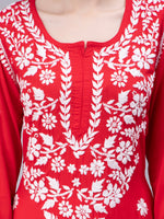 Load image into Gallery viewer, Seva Chikan Hand Embroidered Modal Cotton Lucknowi Chikan Kurti