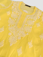 Load image into Gallery viewer, Seva Chikan Hand Embroidered Georgette Chikankari Kurta With Matching Slip
