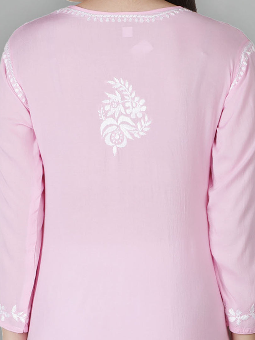 Seva Chikan Hand Embroidered Modal Cotton Lucknowi Chikankari Kurta