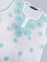 Load image into Gallery viewer, Seva Chikan Hand Embroidered Georgette Lucknowi Chikan Top With Slip