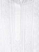 Load image into Gallery viewer, Seva Chikan Hand Embroidered White Cotton Lucknowi Chikankari Anarkali- SCL1317