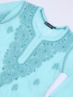 Load image into Gallery viewer, Seva Chikan Hand Embroidered Cotton Lucknowi Chikankari Kurta Set