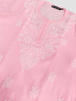 Load image into Gallery viewer, Seva Chikan Hand Embroidered Georgette Lucknowi Chikankari Kurta With Slip