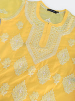 Load image into Gallery viewer, Seva Chikan Hand Embroidered Georgette Lucknowi Chikankari Top With Slip