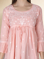 Load image into Gallery viewer, Seva Chikan Hand Embroidered Cotton Lucknowi Chikan Short Top