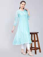 Load image into Gallery viewer, Seva Chikan Hand Embroidered Georgette Lucknowi Chikankari Anarkali