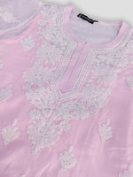 Load image into Gallery viewer, Seva Chikan Hand Embroidered Georgette Chikankari Kurta With Matching Slip
