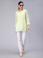 Load image into Gallery viewer, Seva Chikan Hand Embroidered Georgette Lucknowi Chikan Top With Slip