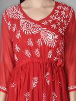Load image into Gallery viewer, Seva Chikan Hand Embroidered Georgette Lucknowi Chikan Top