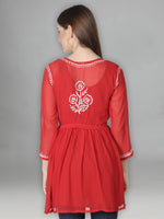 Load image into Gallery viewer, Seva Chikan Hand Embroidered Georgette Lucknowi Chikan Top