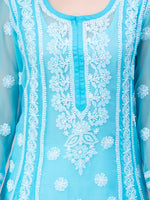 Load image into Gallery viewer, Seva Chikan Hand Embroidered Georgette Lucknowi Chikankari Anarkali Kurta