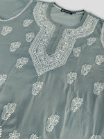 Load image into Gallery viewer, Seva Chikan Hand Embroidered Georgette Lucknowi Chikankari Top With Slip