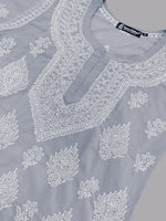 Load image into Gallery viewer, Seva Chikan Hand Embroidered Georgette Lucknowi Chikankari Top With Slip