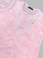 Load image into Gallery viewer, Seva Chikan Hand Embroidered Georgette Lucknowi Chikankari Top With Slip