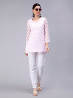 Load image into Gallery viewer, Seva Chikan Hand Embroidered Georgette Lucknowi Chikan Top With Slip