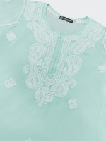 Load image into Gallery viewer, Seva Chikan Hand Embroidered Georgette Lucknowi Chikankari kurta with Slip