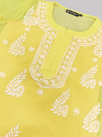 Load image into Gallery viewer, Seva Chikan Hand Embroidered Georgette Lucknowi Chikankari Kurta With Slip