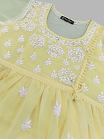 Load image into Gallery viewer, Seva Chikan Hand Embroidered Georgette Lucknowi Chikankari Top With Slip