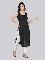 Load image into Gallery viewer, Seva Chikan Cotton Long Slips Combo Of Black (Pack of 2)