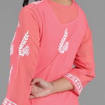 Load image into Gallery viewer, Seva Chikan Hand Embroidered Georgette Lucknowi Chikankari Kurta With Slip