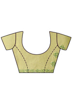 Load image into Gallery viewer, Seva Chikan Hand Embroidered Mehndi Green Cotton Lucknowi Saree-SCL6000