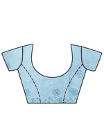 Load image into Gallery viewer, Seva Chikan Hand Embroidered Blue Cotton Lucknowi Saree-SCL6010