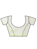 Load image into Gallery viewer, Seva Chikan Hand Embroidered Lemon Light Green Cotton Lucknowi Saree-SCL6002