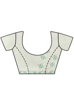 Load image into Gallery viewer, Seva Chikan Hand Embroidered Lemon Dark Green Cotton Lucknowi Saree-SCL6003