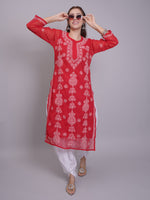 Load image into Gallery viewer, Seva Chikan Hand Embroidered Georgette Lucknowi Chikankari Kurta With Slip