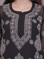 Load image into Gallery viewer, Seva Chikan Hand Embroidered Georgette Lucknowi Chikankari Kurta With Slip