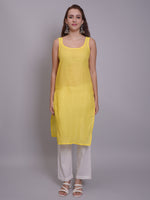 Load image into Gallery viewer, Seva Chikan Hand Embroidered Georgette Lucknowi Chikankari Kurta With Slip