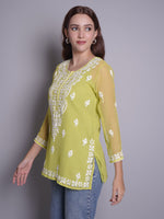 Load image into Gallery viewer, Seva Chikan Hand Embroidered Georgette Lucknowi Chikankari Top