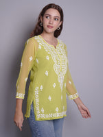 Load image into Gallery viewer, Seva Chikan Hand Embroidered Rayon Lucknowi Chikankari Top