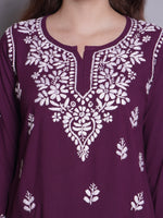 Load image into Gallery viewer, Seva Chikan Hand Embroidered Rayon Lucknowi Chikankari Top