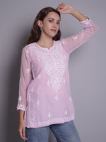 Load image into Gallery viewer, Seva Chikan Hand Embroidered Rayon Lucknowi Chikankari Top