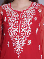 Load image into Gallery viewer, Seva Chikan Hand Embroidered Georgette Lucknowi Chikankari Top