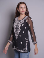 Load image into Gallery viewer, Seva Chikan Hand Embroidered Rayon Lucknowi Chikankari Top