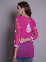 Load image into Gallery viewer, Seva Chikan Hand Embroidered Rayon Lucknowi Chikankari Top