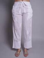 Load image into Gallery viewer, Seva Chikan Hand Embroidered White Cotton Lucknawi Chikankari Pant-SCL11035